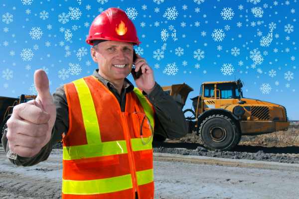 guy cold calling on a construction site