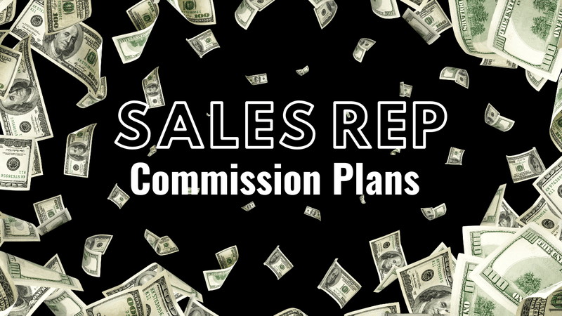 "Sales Rep Commission Plans" text over falling cash, illustrating construction sales compensation structures