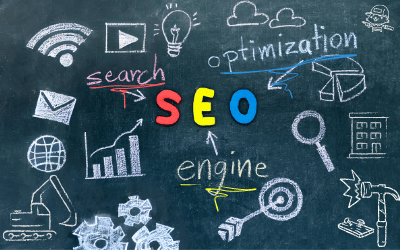 Construction SEO (search engine optimization) strategy graphic