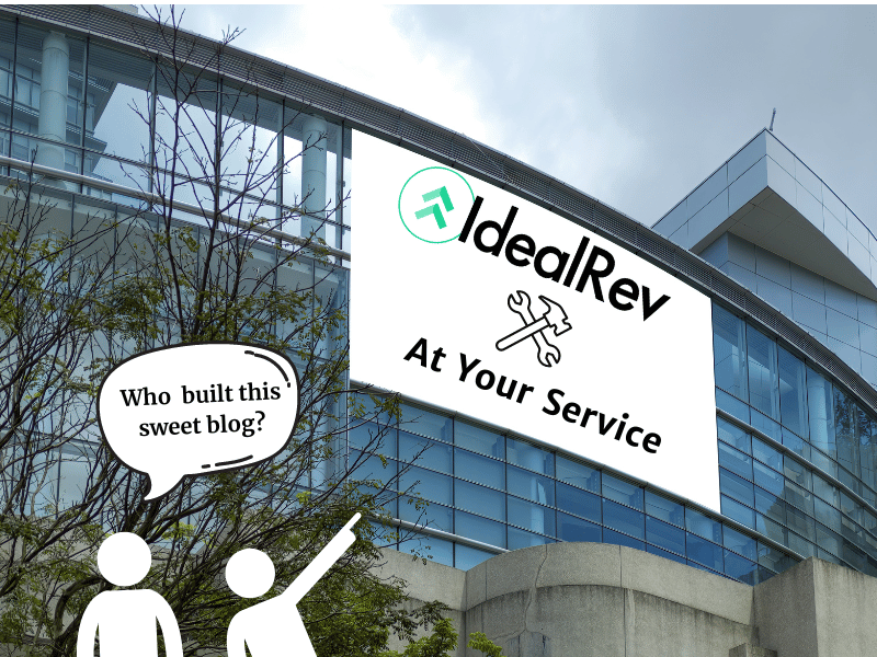 Ideal Rev sales and marketing advertisement graphic for construction companies