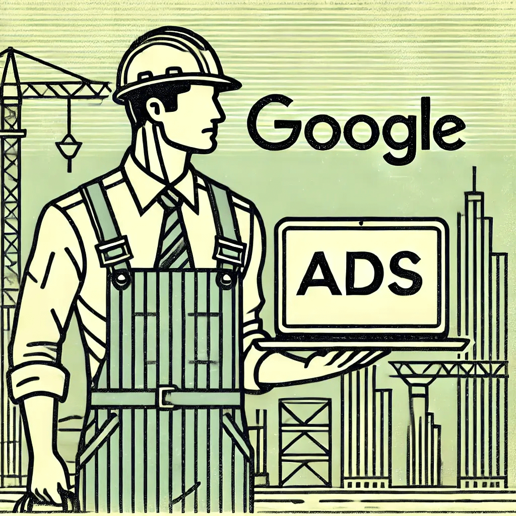 Google Ads strategy graphic for construction companies