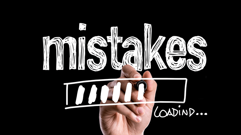 "mistakes" handwritten with a loading progress bar graphic