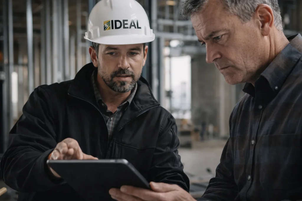 Graphic illustrating how construction companies can establish credibility quickly