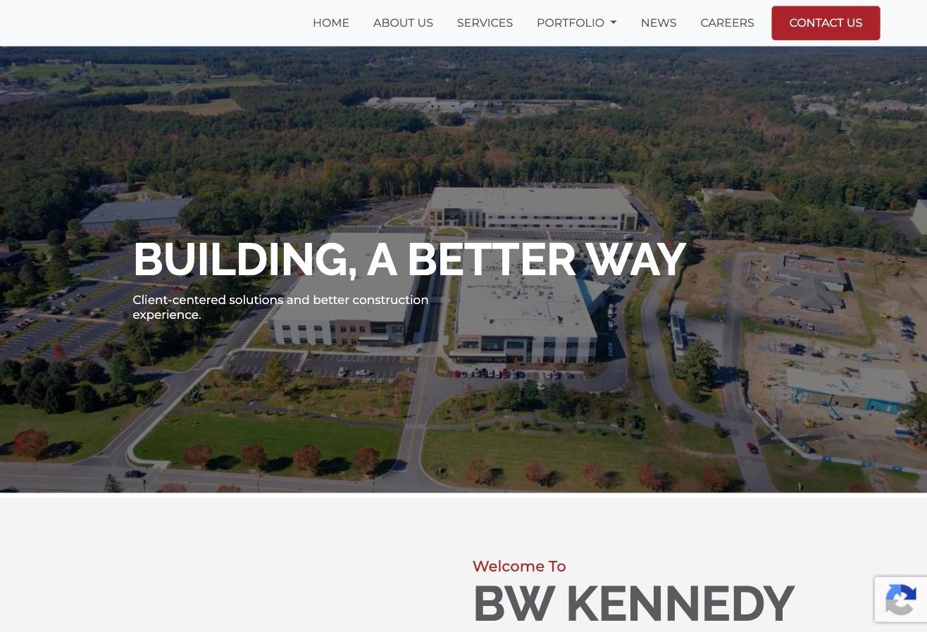 B.W. Kennedy & Co. construction website homepage