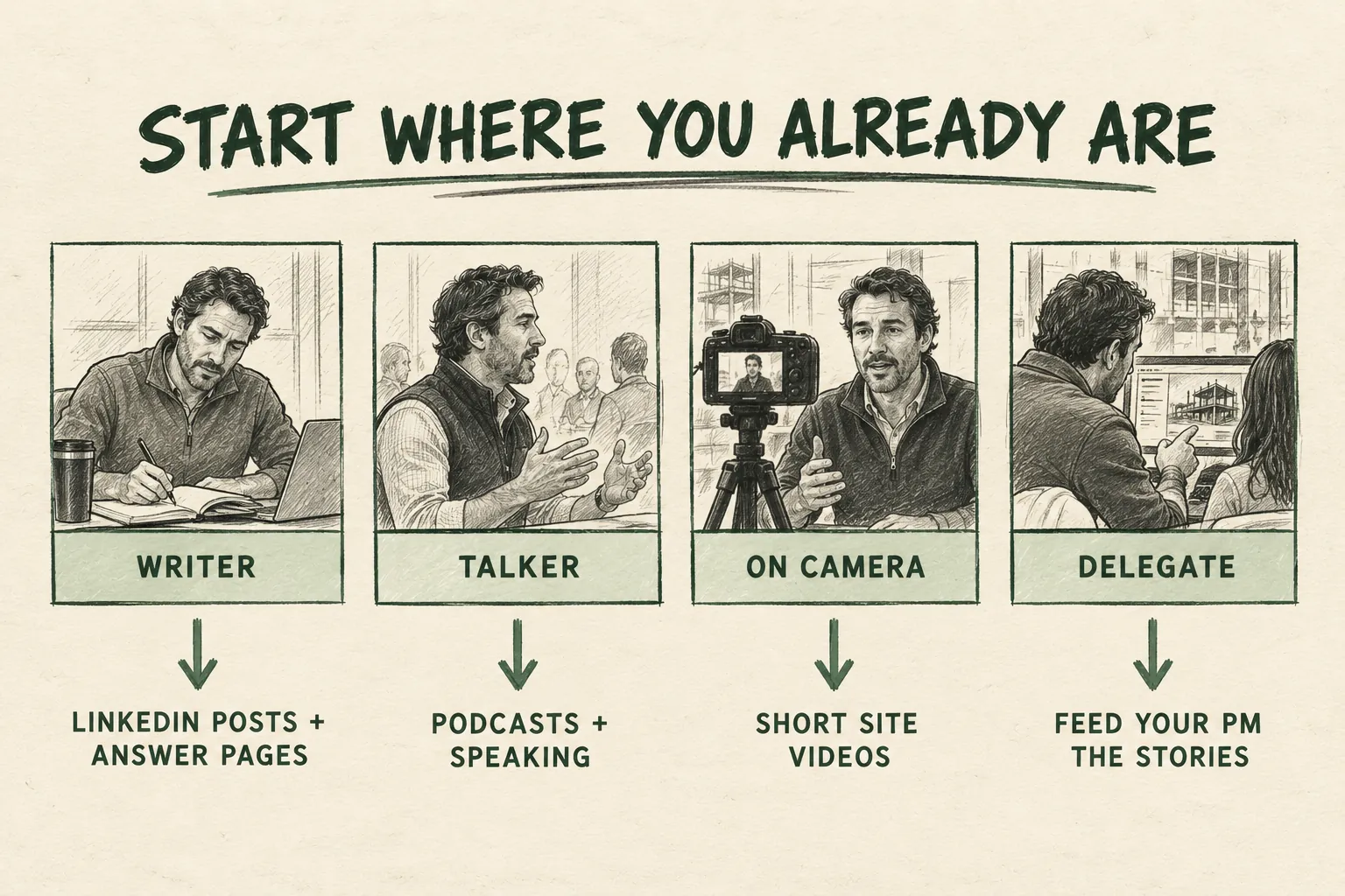 Start where you already are: picking the first content marketing channel for a construction company